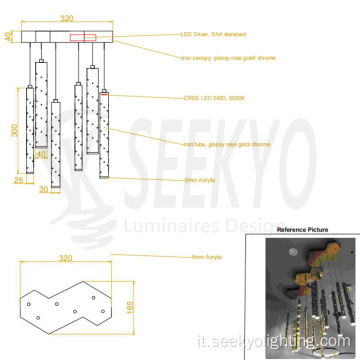 Progetto decorazione domestica personalizzata lampadario metallico poroso